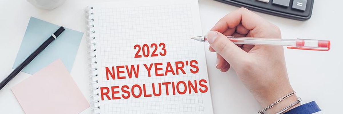 2023 New Years resolutions concept