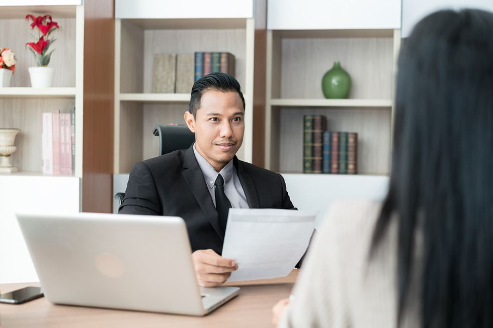 A hiring manager asks about a job candidate's plans for the future.