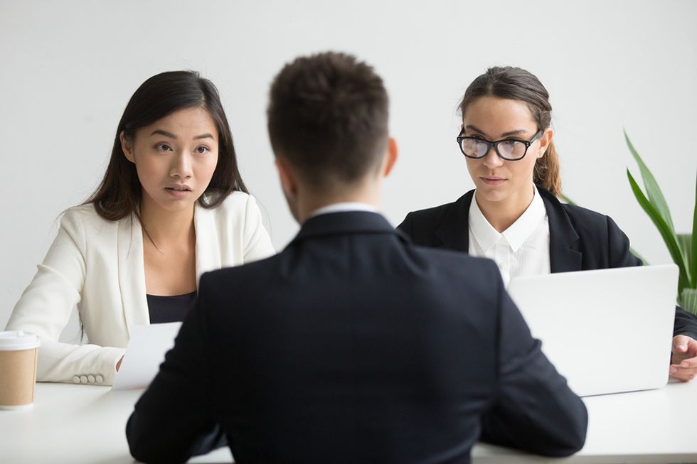 A job candidate answers the hard interview question, 