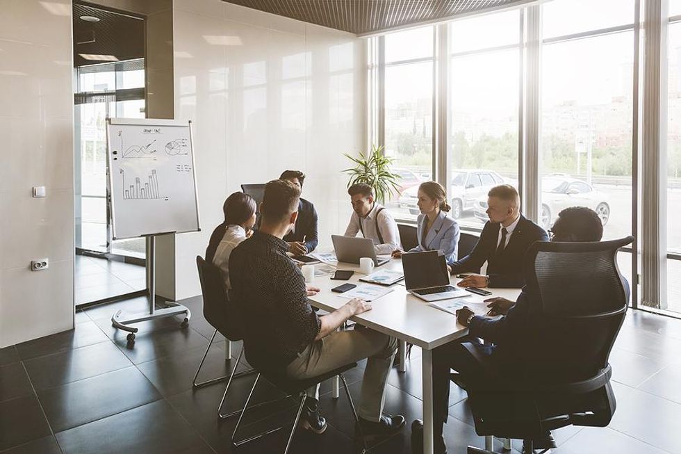 A marketing team in a meeting