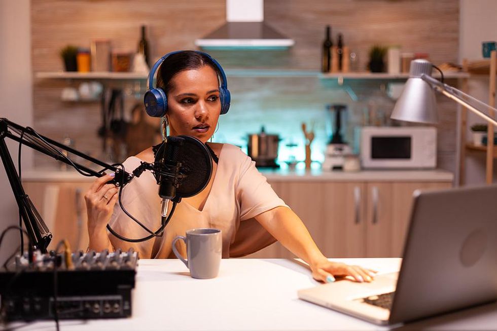 An influencer uses social media to build her brand.