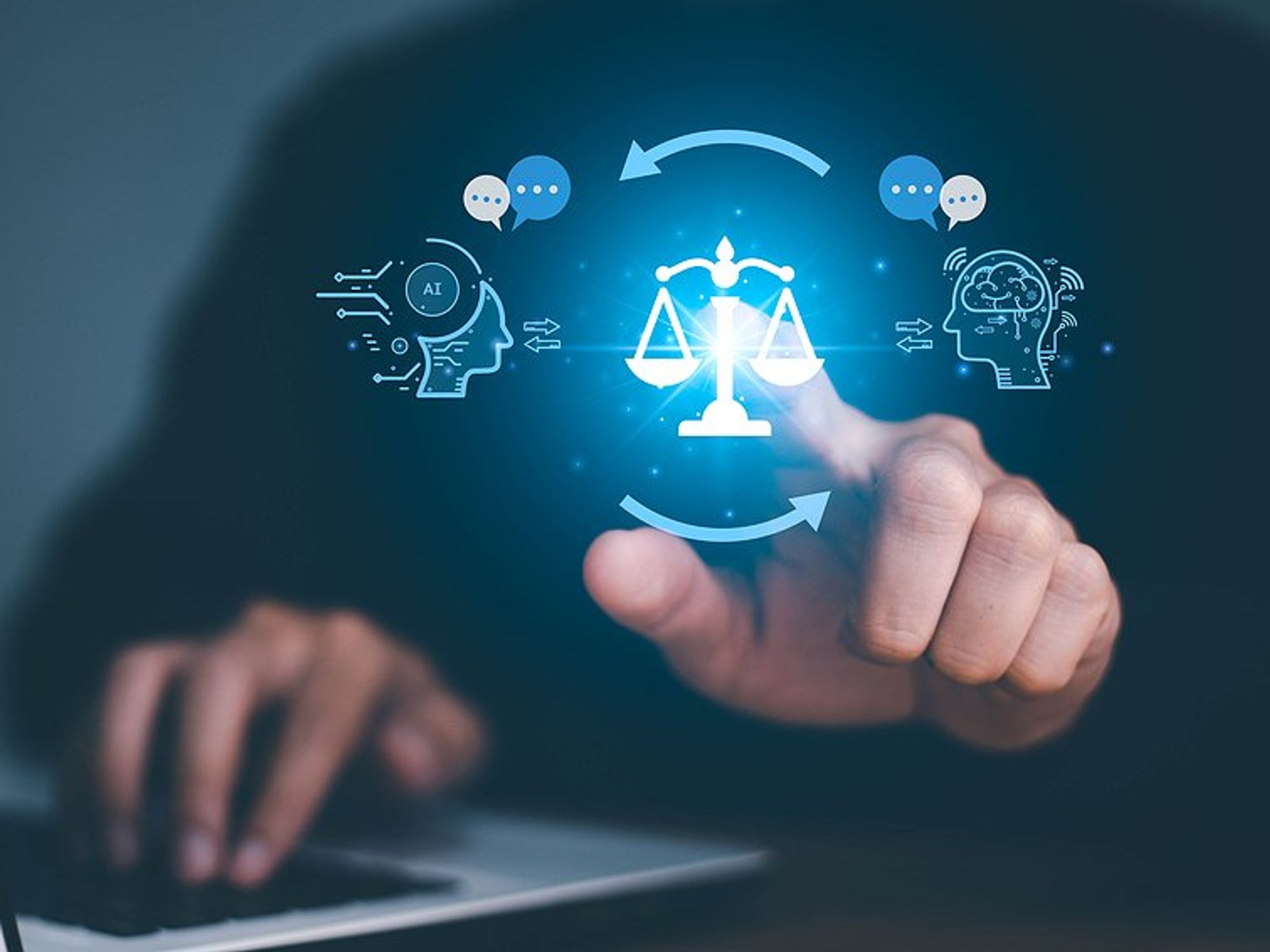 Artificial intelligence (AI) in law concept