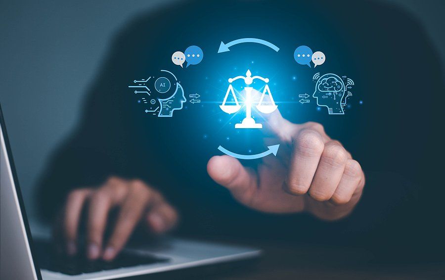 Artificial intelligence (AI) in law concept