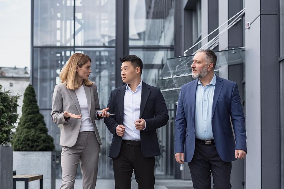 Businesspeople walking at work