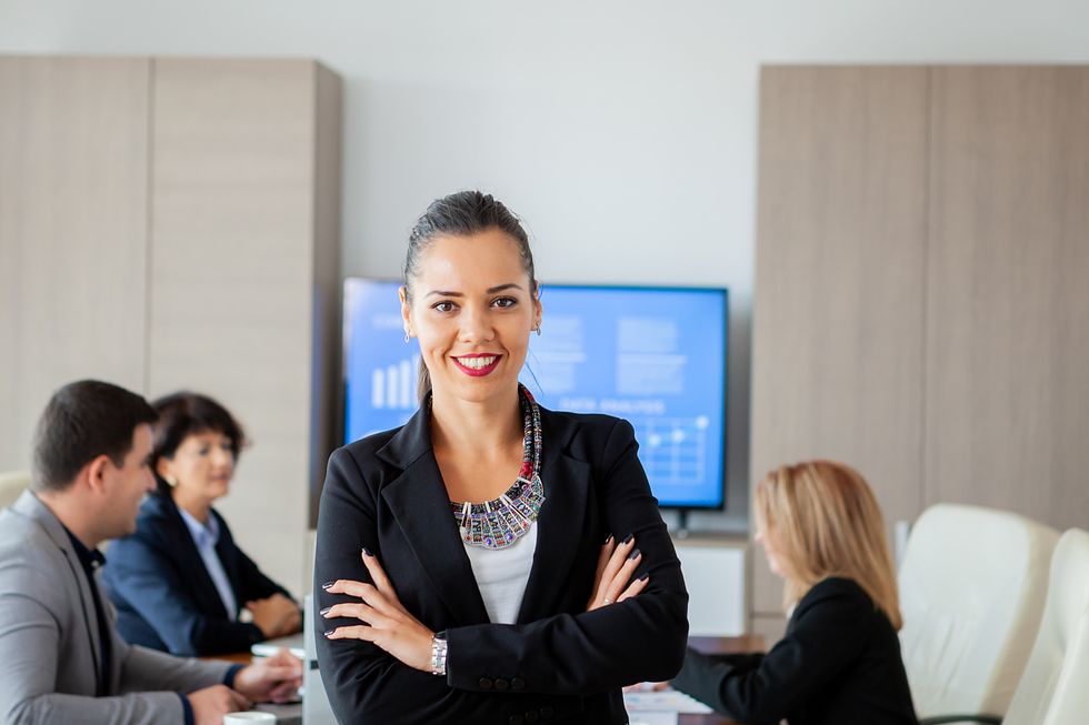 Career woman happy about her career story