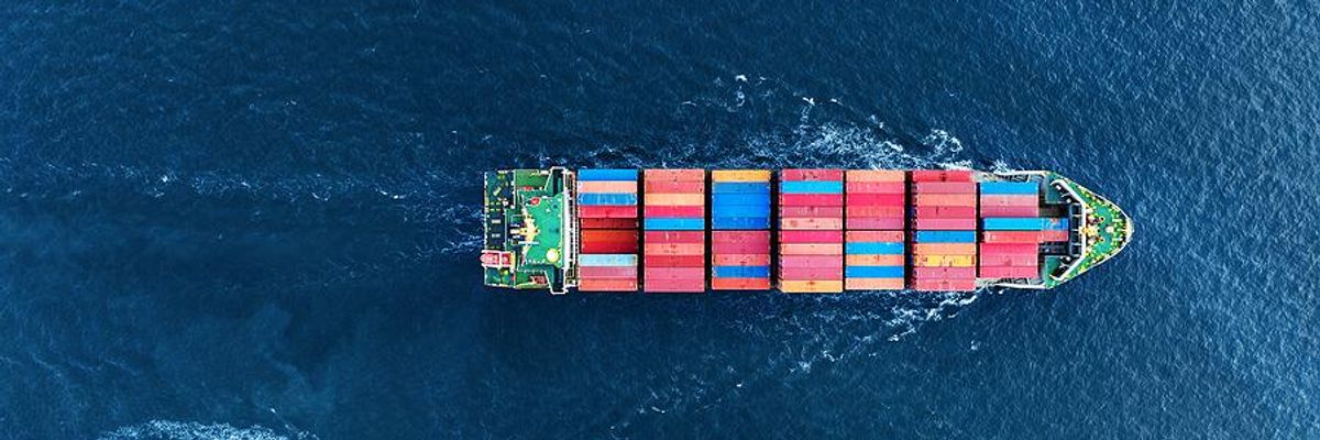 Cargo container ship, boat/shipping concept
