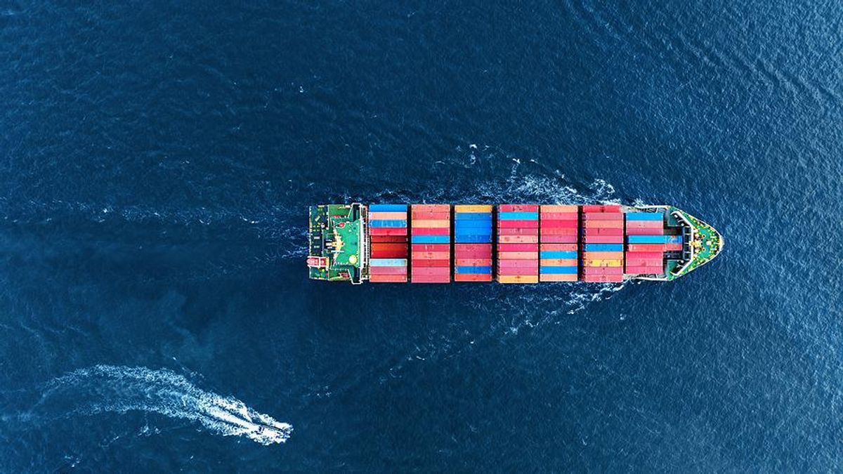 Cargo container ship, boat/shipping concept