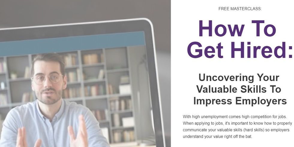 Check out Work It Daily's newest free masterclass "Uncovering Your Valuable Skills To Impress Employers."