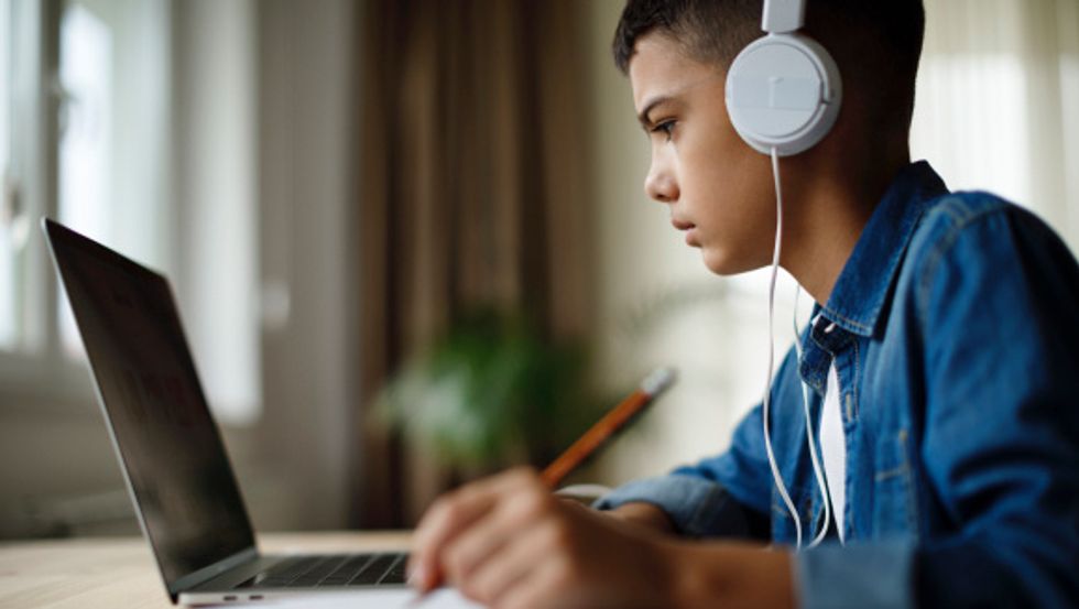 College student creates content for a school project.