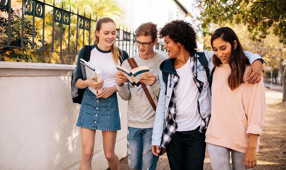 College students embracing the college experience