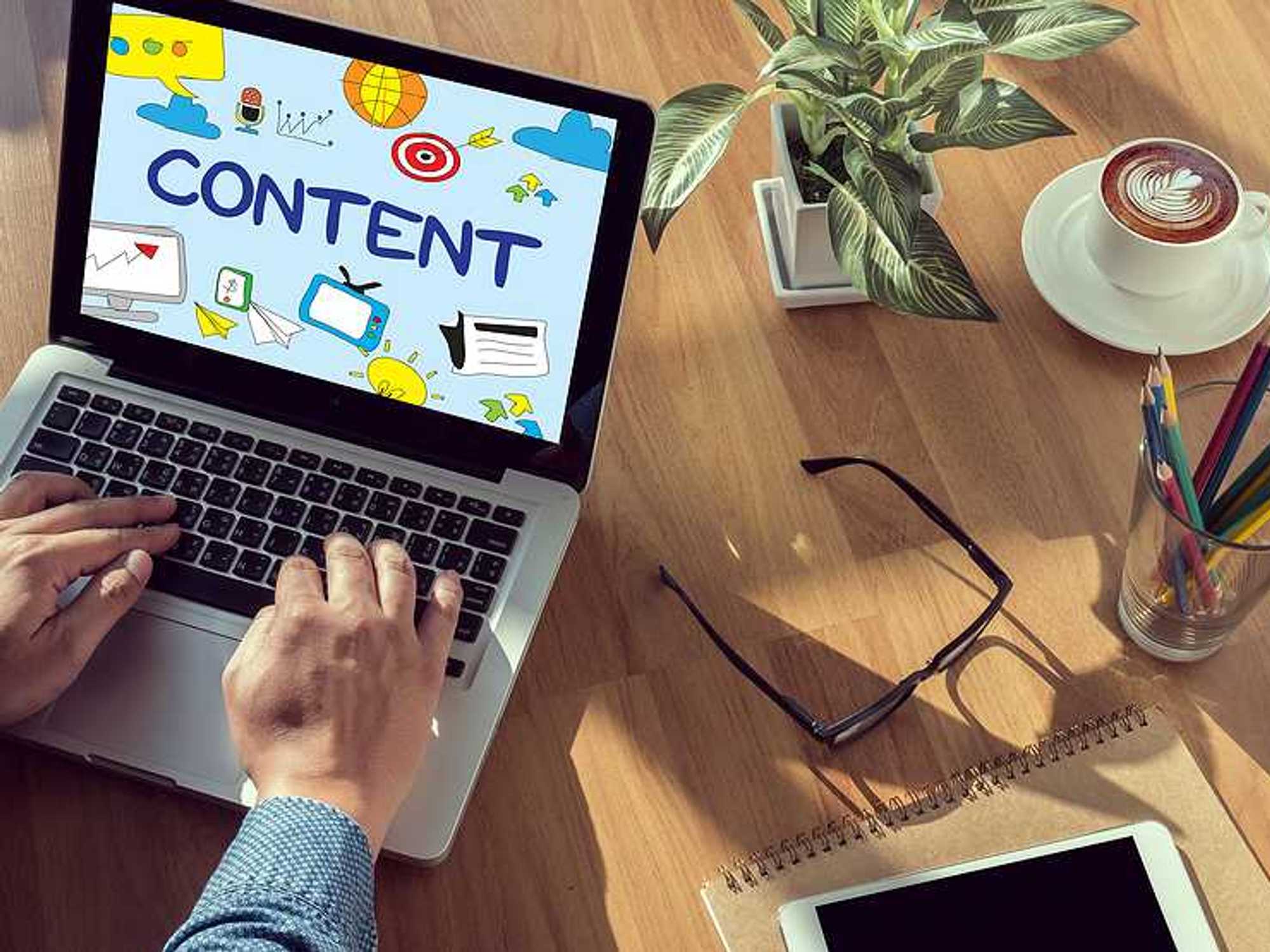 Community manager works on content strategy