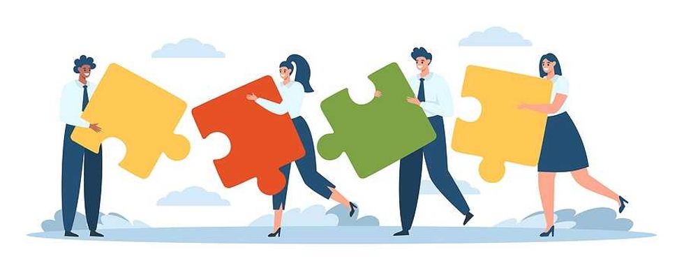 Community puzzle piece concept