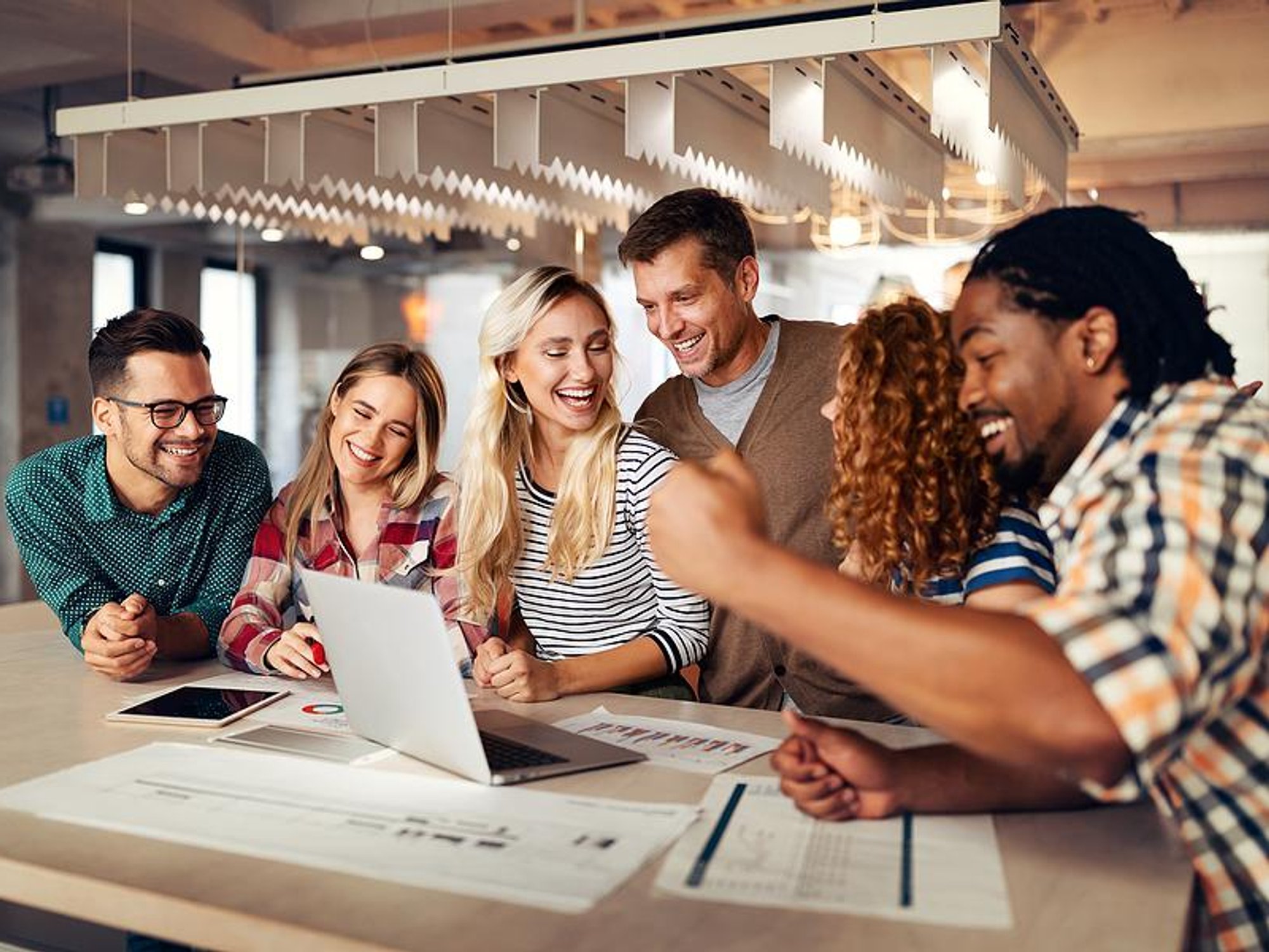 Creative team brainstorms social media content