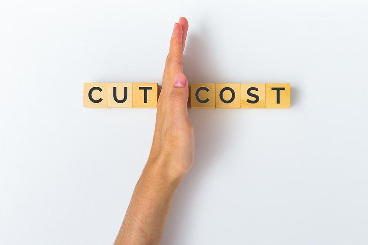 Cut costs, cost-cutting concept