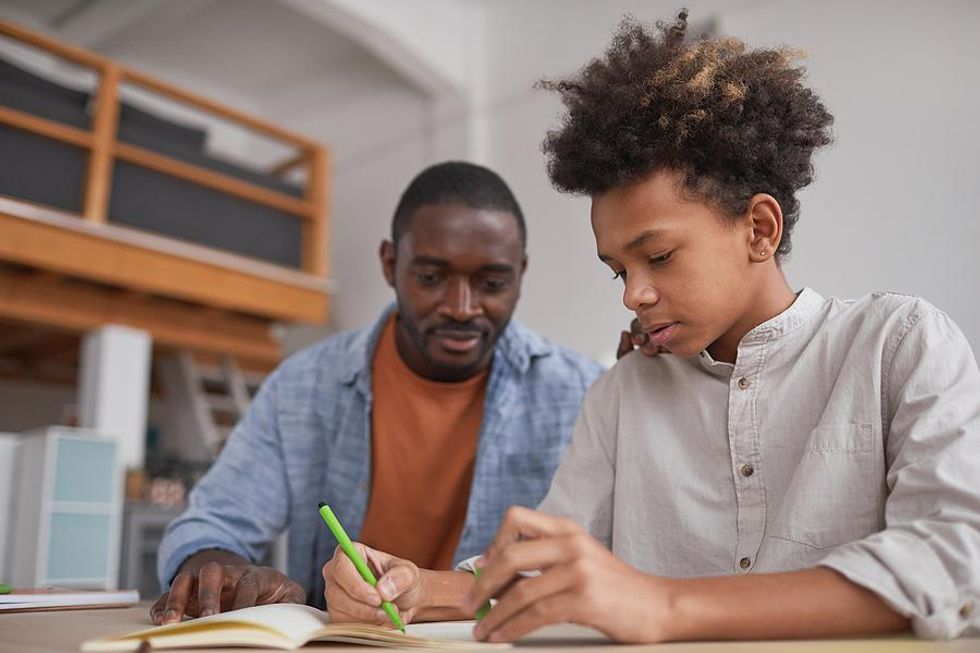 Dad spends time with his family after work