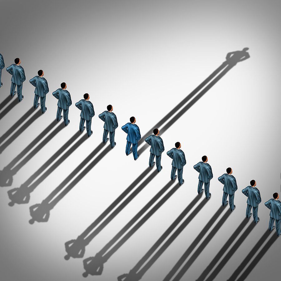 Different business thinking, independent thinker, new leadership, or individuality concept