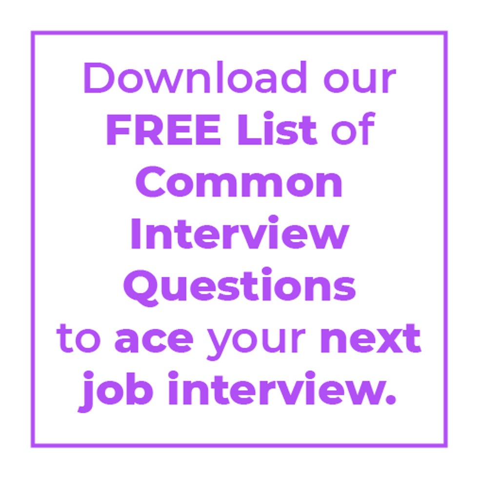 Download Work It Daily\u2019s free list of common interview questions