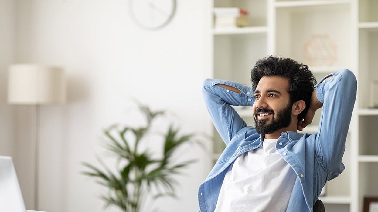 Employee relaxes during his company's "Week of Rest"