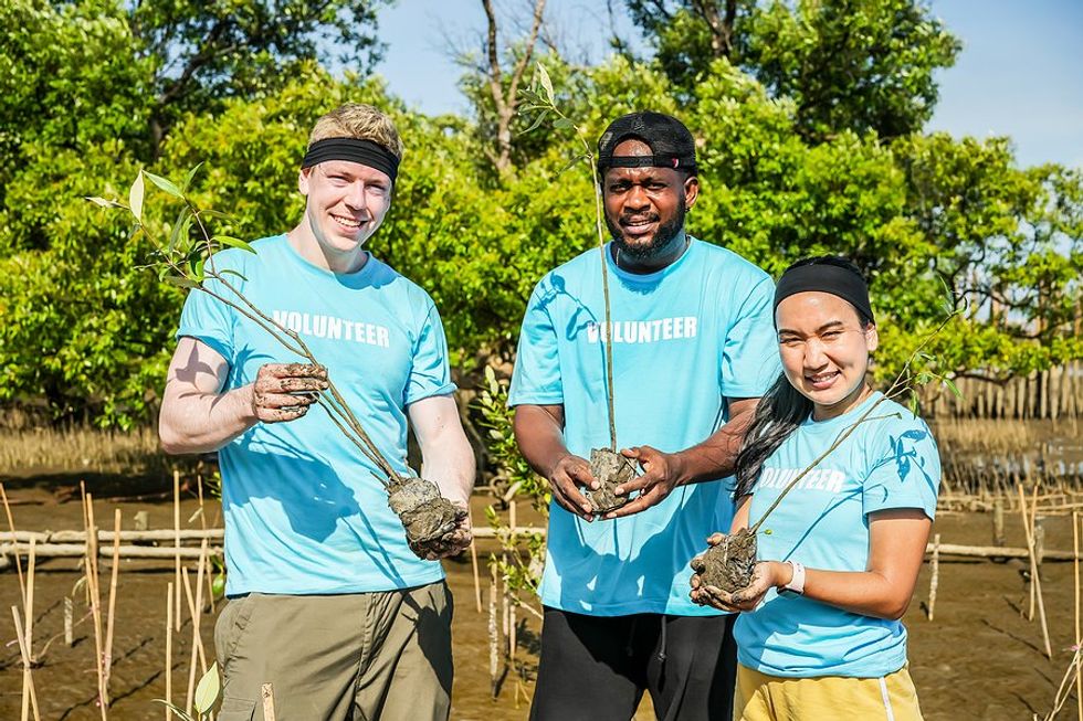 Employees volunteer on Earth Day