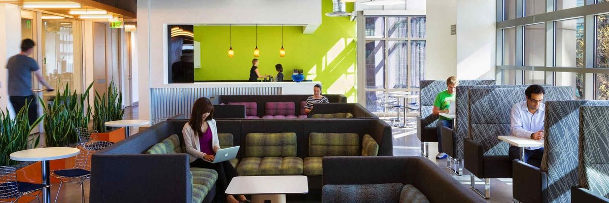 Employees work at one of GoDaddy's California offices.