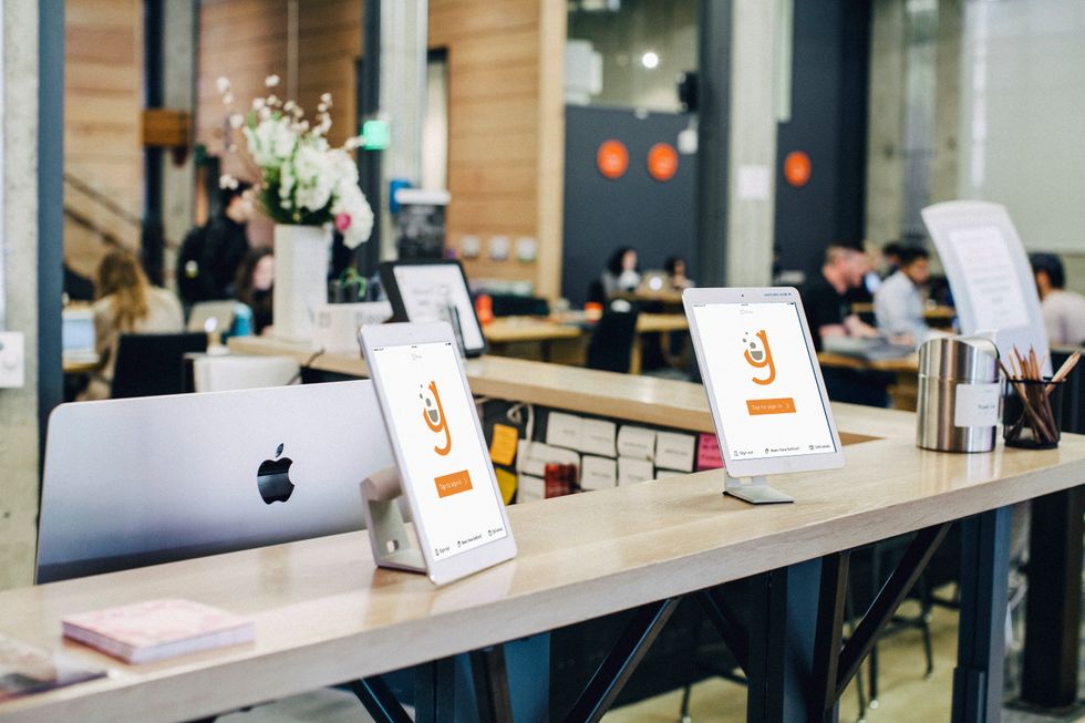 Envoy technology being used in the lobby of Galvanize.