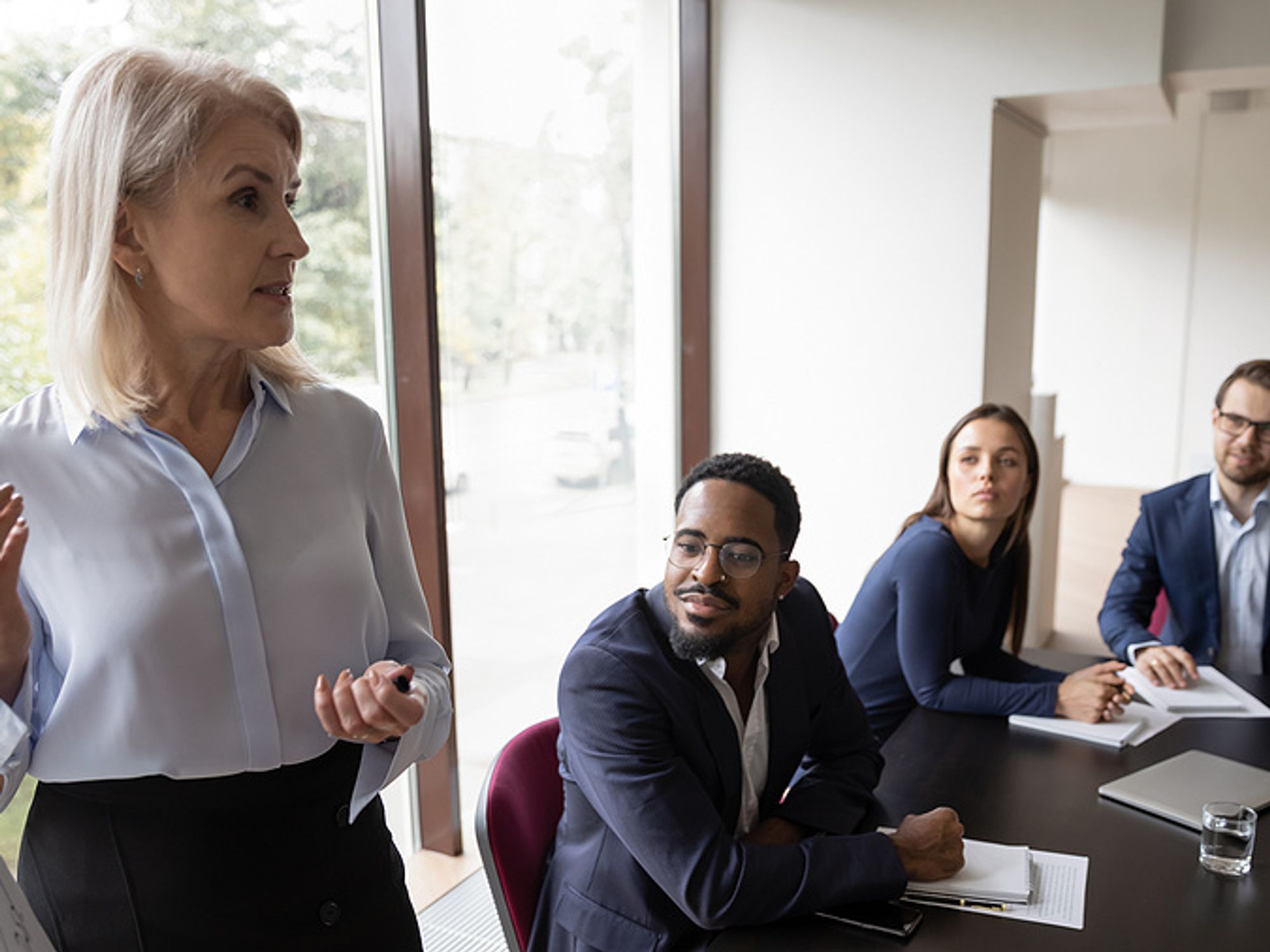 Executive mentoring her colleagues