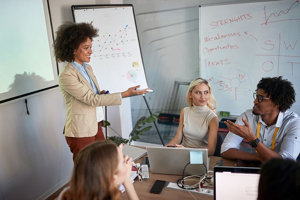 Female executive builds her personal brand at work