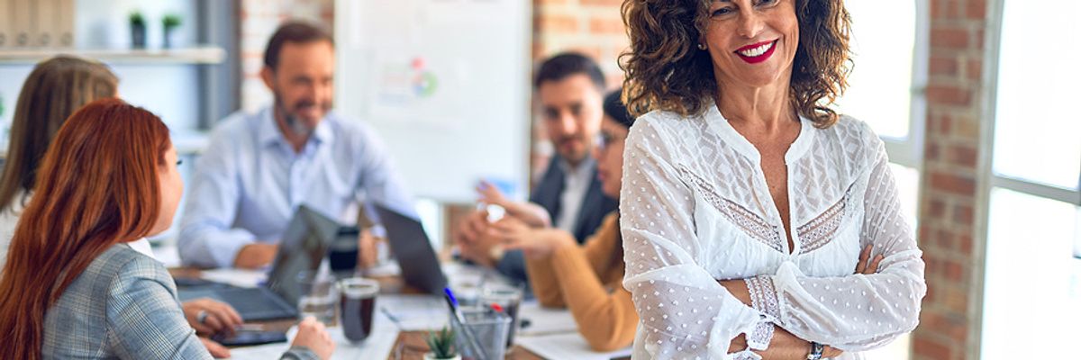 Female executive leading a meeting