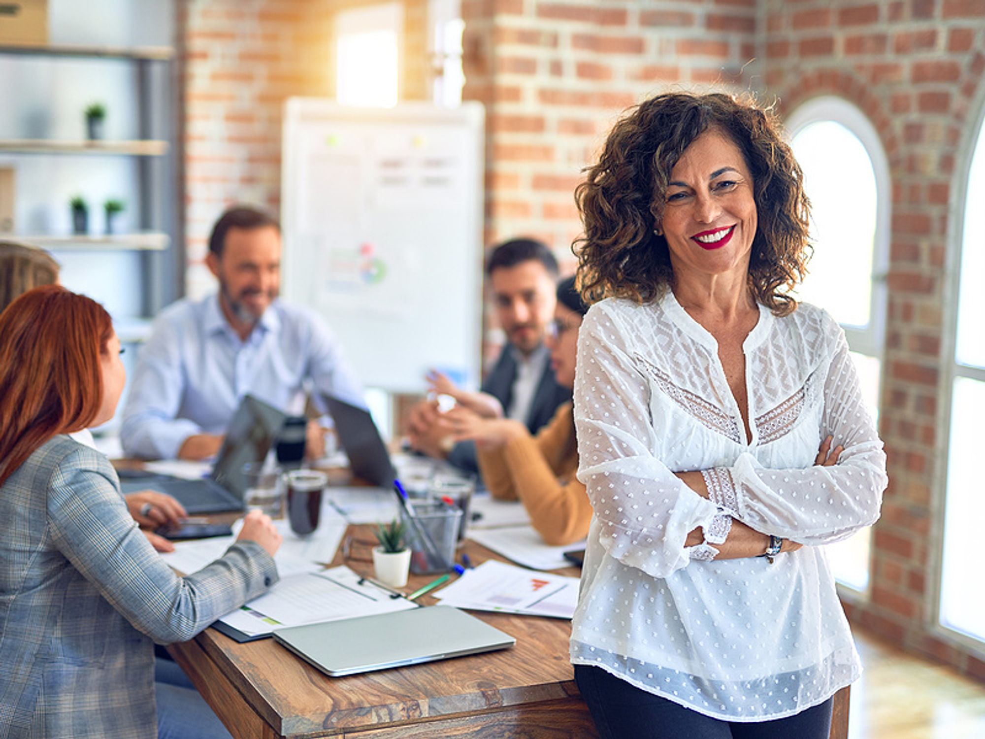 Female executive leading a meeting