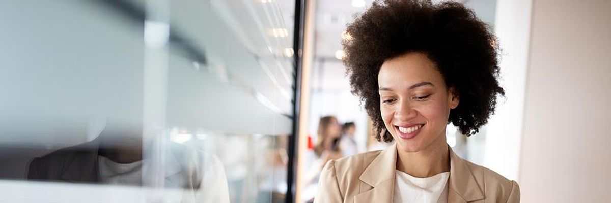 Female leader at work