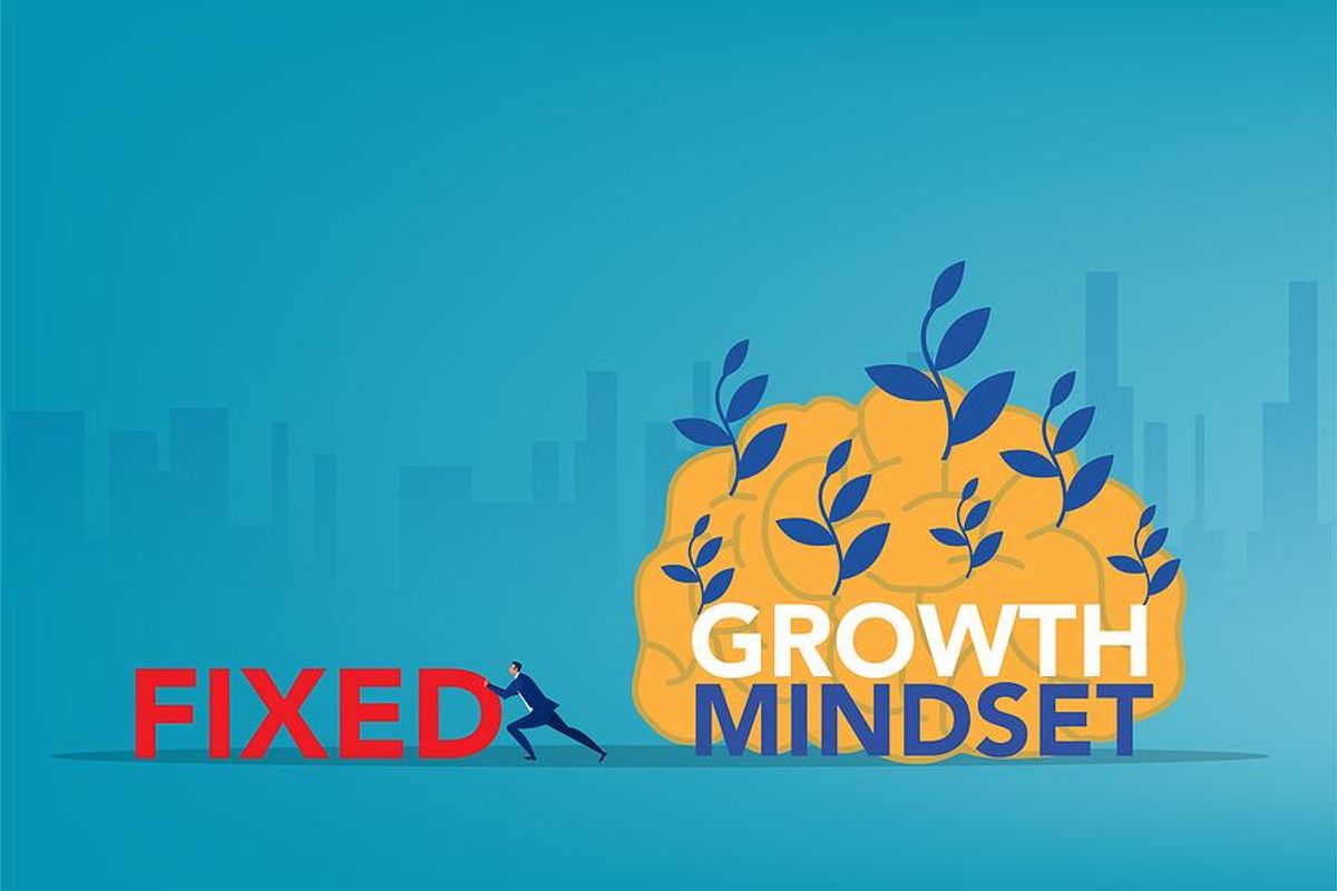 fixed mindset vs. growth mindset comparison concept