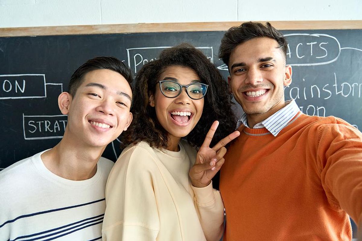 Friends take a selfie together