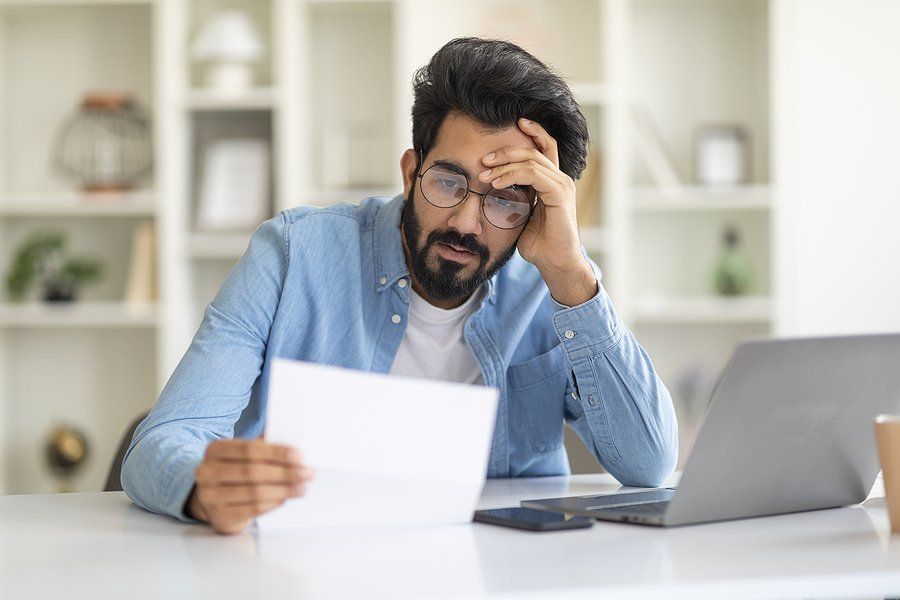 Frustrated man facing career problems