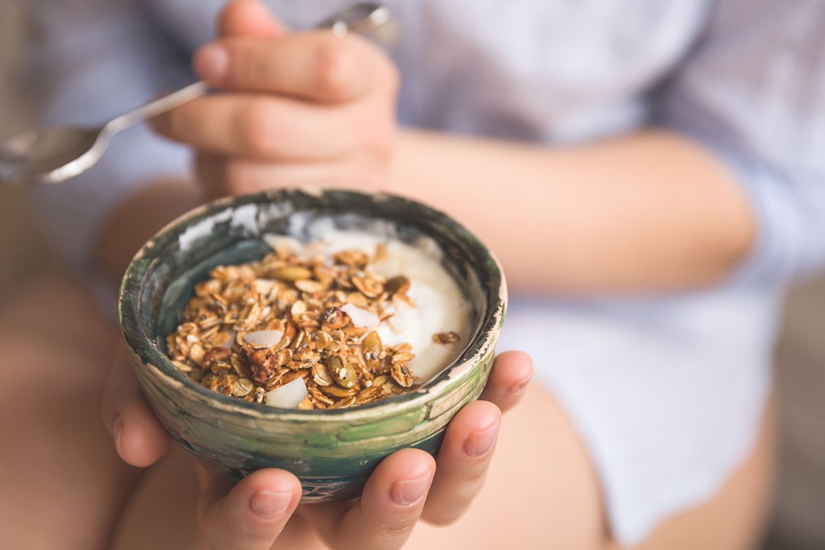 Grain-free granola with yogurt