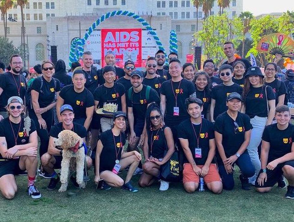 Grindr employees take part in AIDS Walk Los Angeles 2019.