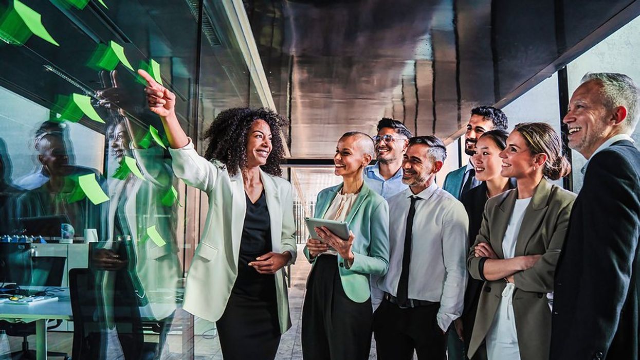 Group of diverse executives/professionals in a workplace that promotes gender equality