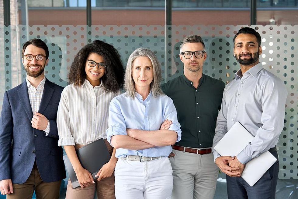 Group of employees at work