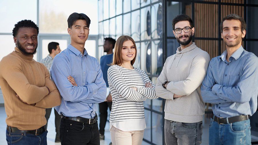 Group of employees on a future-proof team