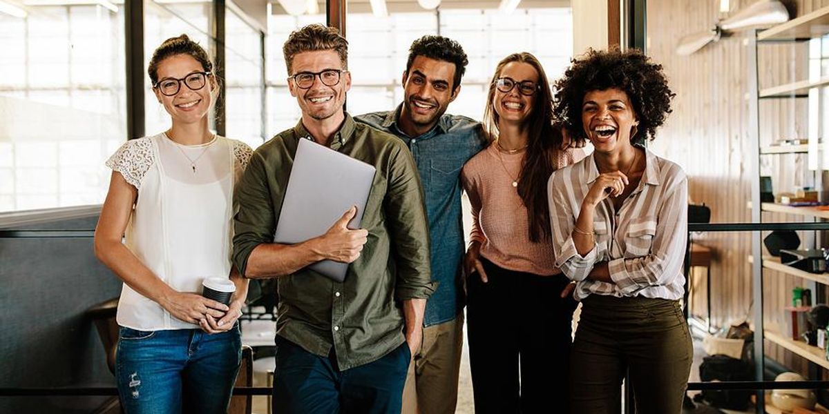 Group of happy professionals