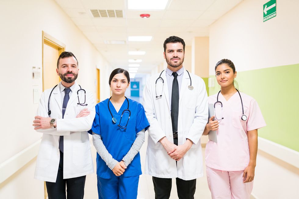 Group of healthcare professionals working during the COVID-19 pandemic