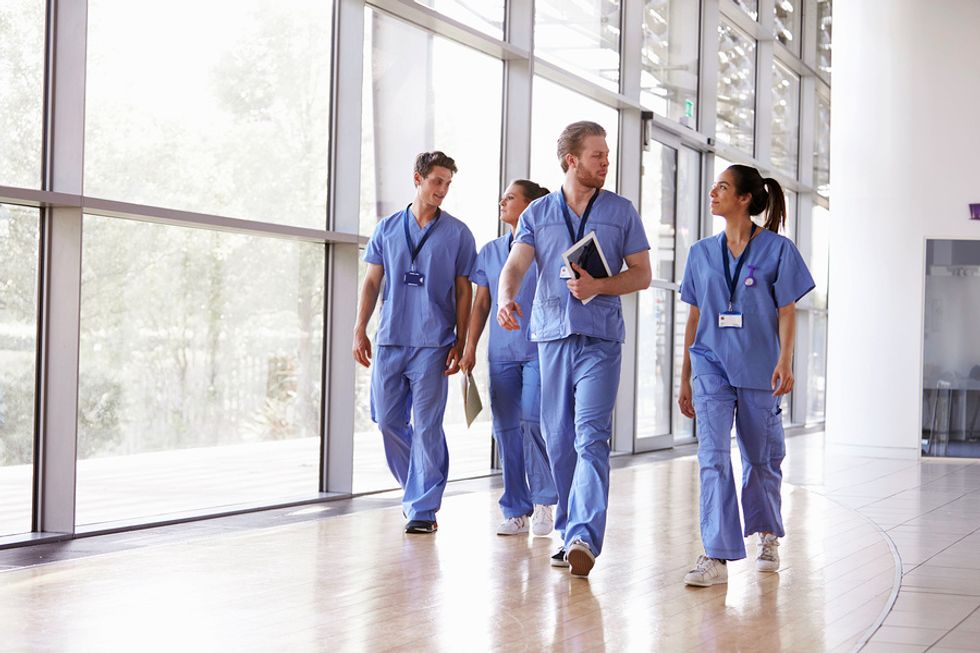 Group of healthcare workers discuss their concerns during COVID-19
