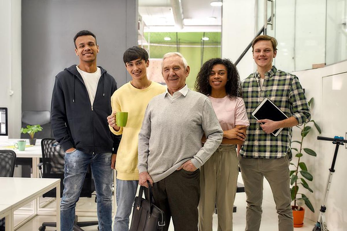 Group of interns at work