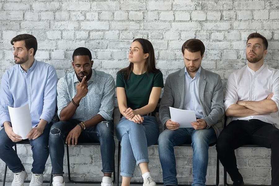 Group of job candidates waiting for an interview