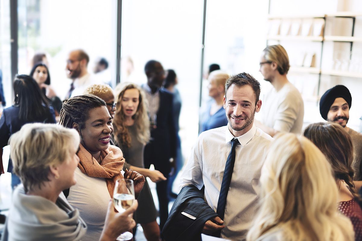 Group of people at a networking event