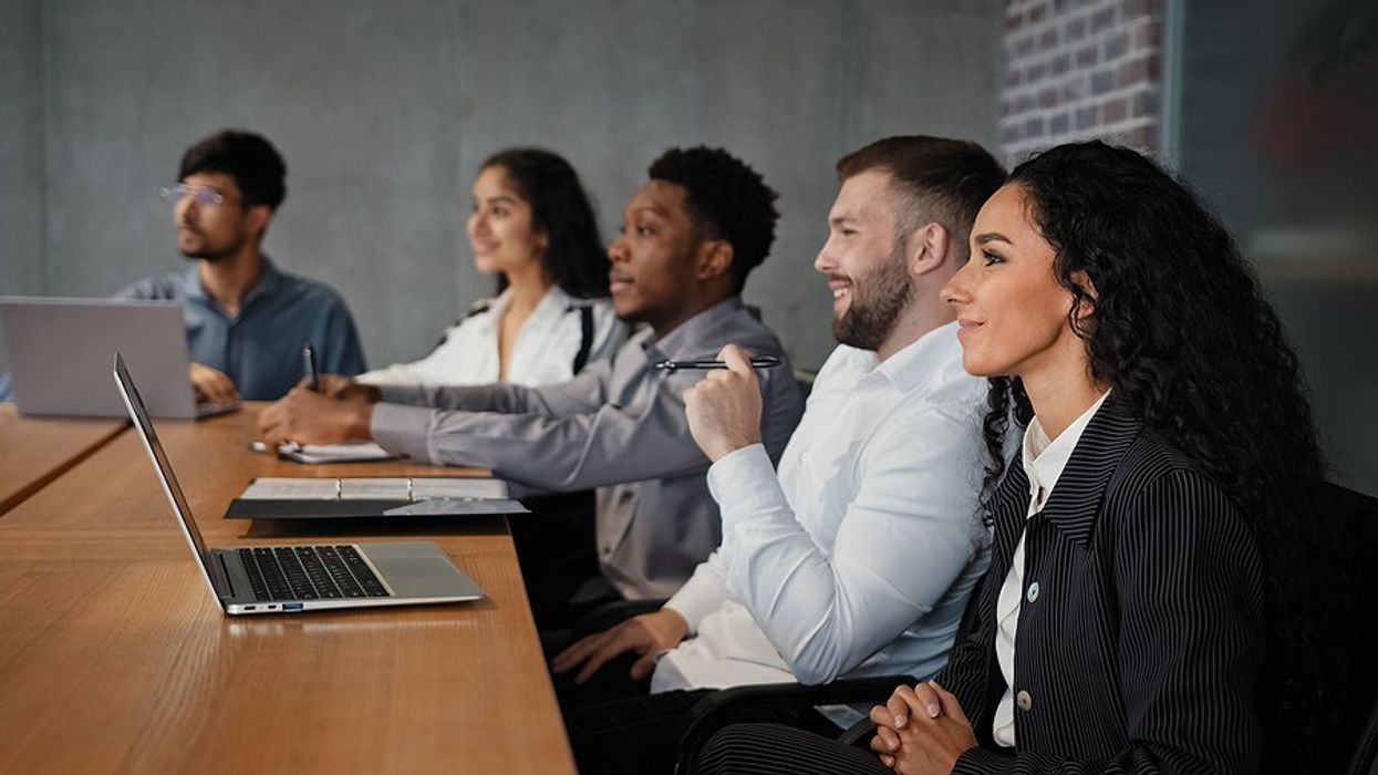 Group of professionals/employees at a talent development meeting 