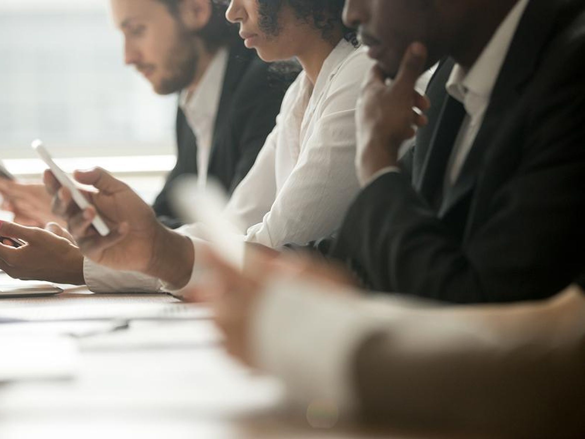 Group of professionals look up trends for 2021