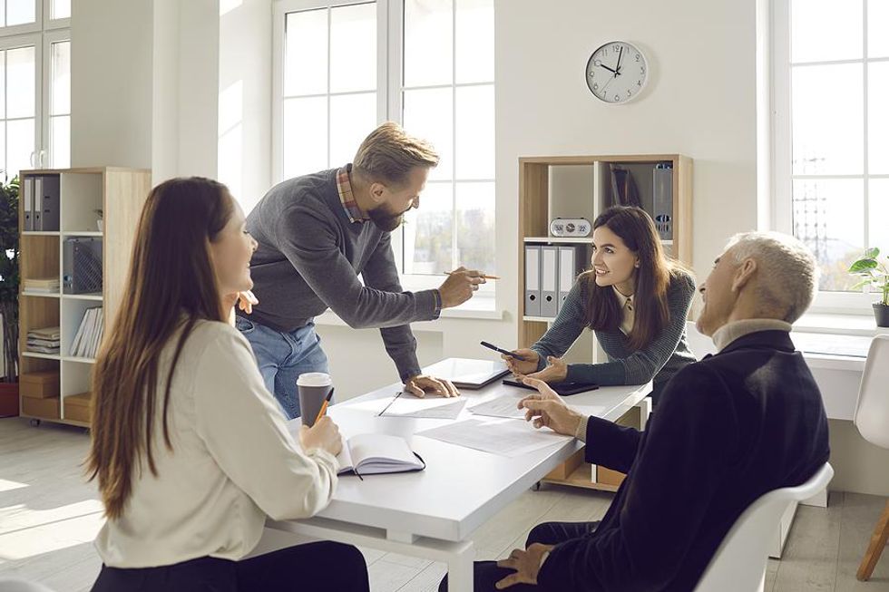 Group of professionals make a decision during a meeting