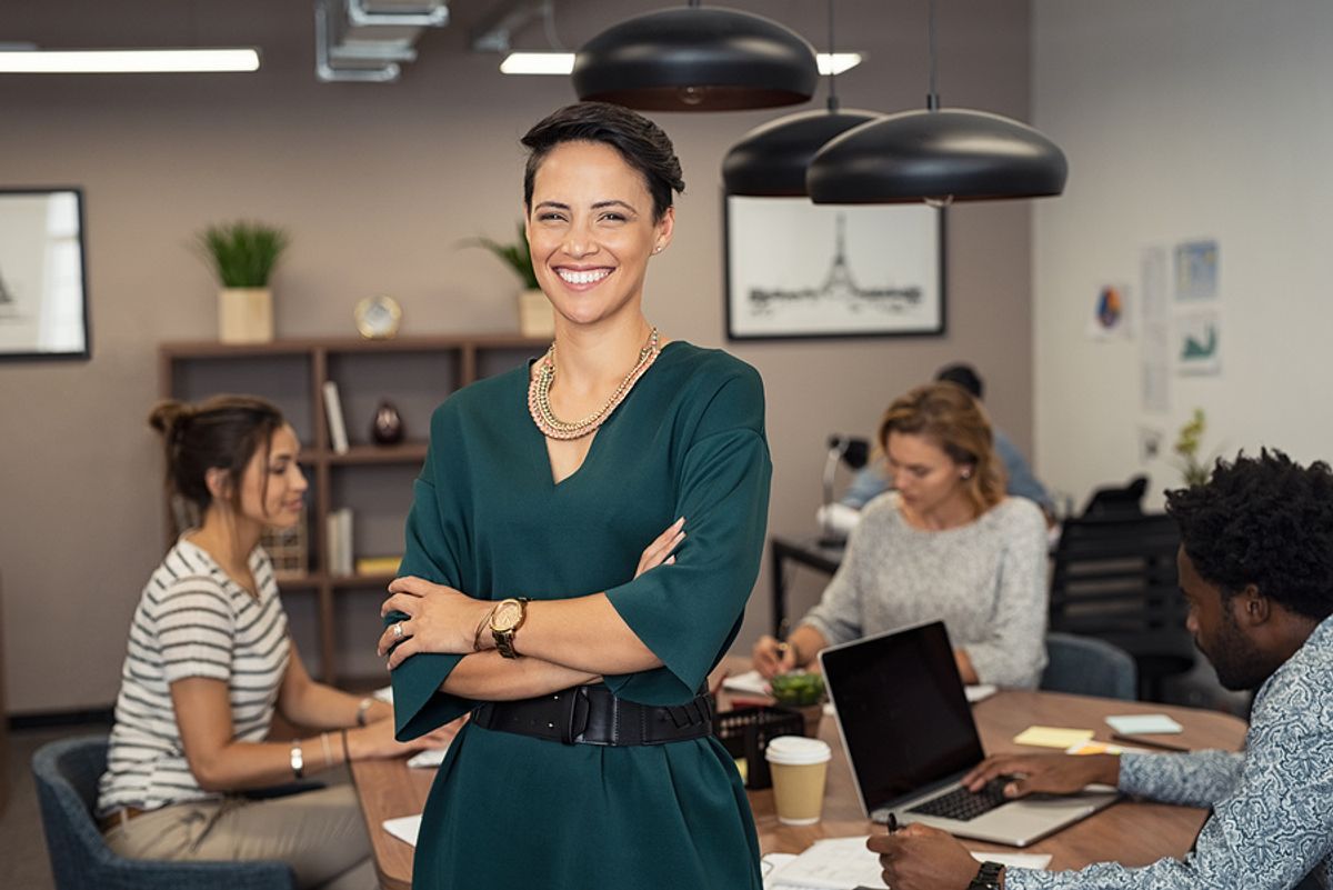 Happy and successful working mom