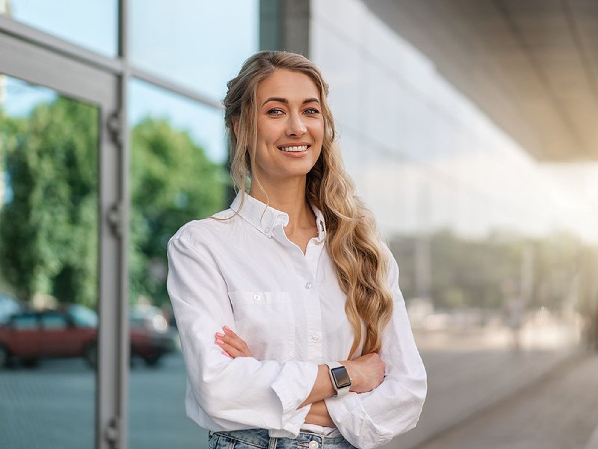 Happy business leader