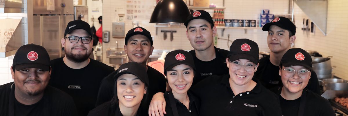Happy Chipotle employees